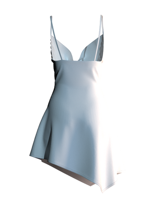 Draped dress w/ asymmetric hem